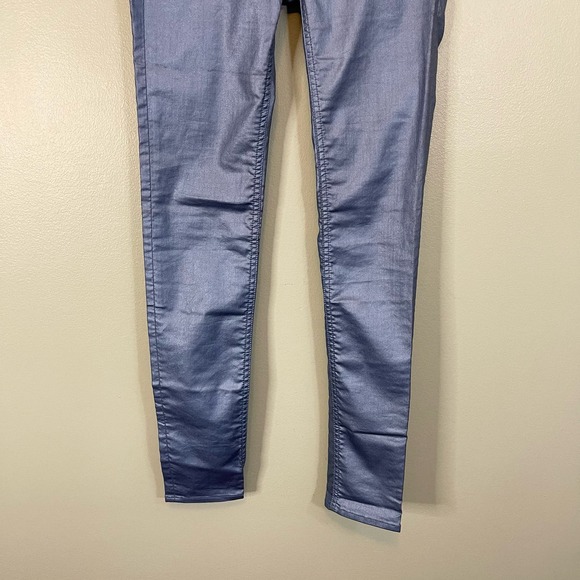 RAG & BONE Jeans Womens 26 Legging Metallic Slim Skinny Ankle Trousers Blue USA - Picture 9 of 11
